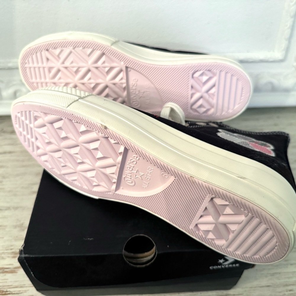 Converse Black High-Tops with Patchwork Design NWT - image 9